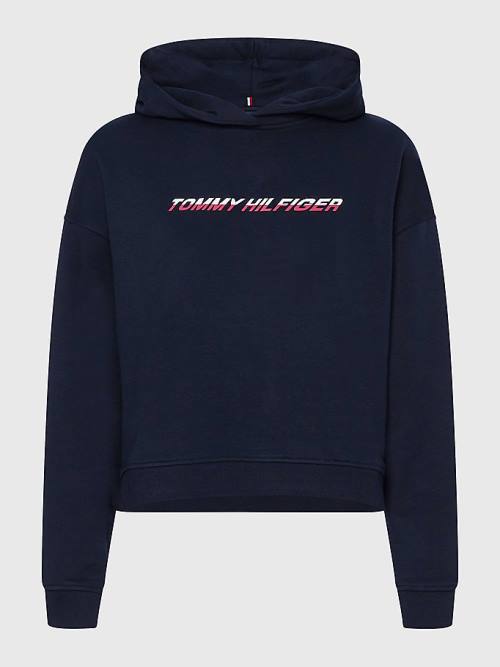 Tommy Hilfiger Sport Logo Relaxed Fit Kapucnis Pulóver Női Kék | TH275HSX