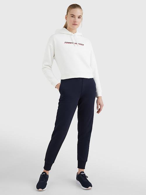 Tommy Hilfiger Sport Logo Relaxed Fit Kapucnis Pulóver Női Fehér | TH835INU