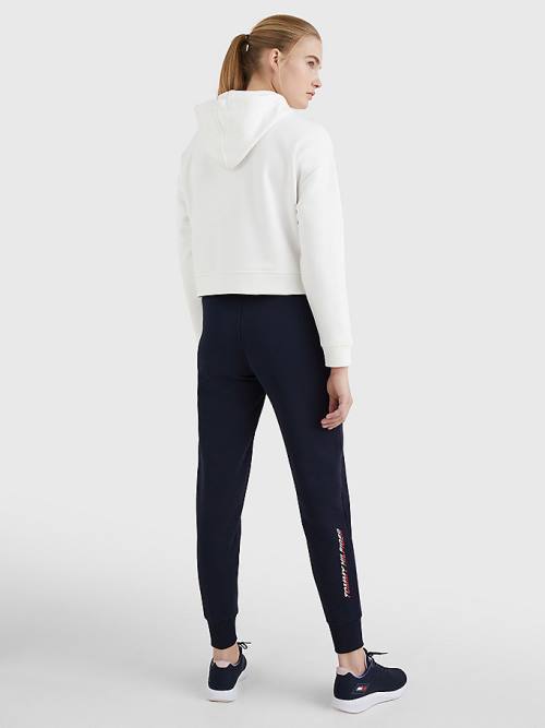 Tommy Hilfiger Sport Logo Relaxed Fit Kapucnis Pulóver Női Fehér | TH835INU