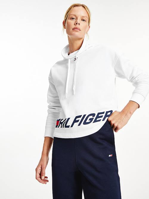 Tommy Hilfiger Sport Logo Relaxed Fit Pulóver Női Fehér | TH084UVX