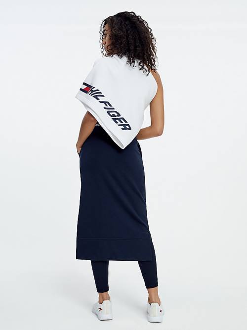 Tommy Hilfiger Sport Logo Tape Midi Szoknya Női Kék | TH795IEO