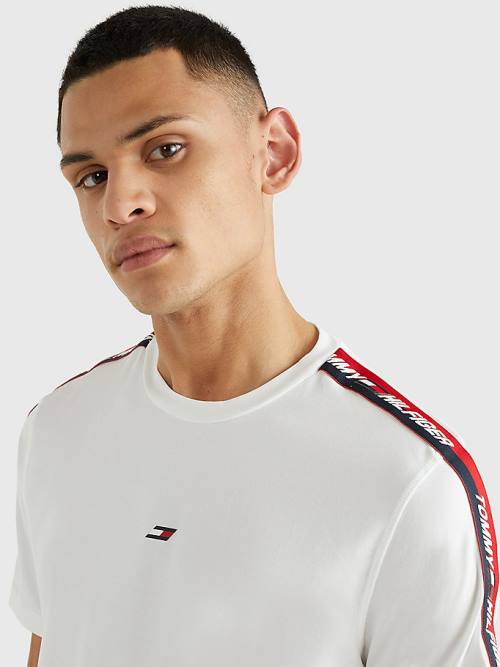 Tommy Hilfiger Sport Logo Tape Póló Férfi Fehér | TH921VTX