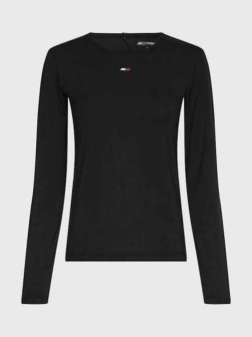 Tommy Hilfiger Sport Long Sleeve Póló Női Fekete | TH419AWB