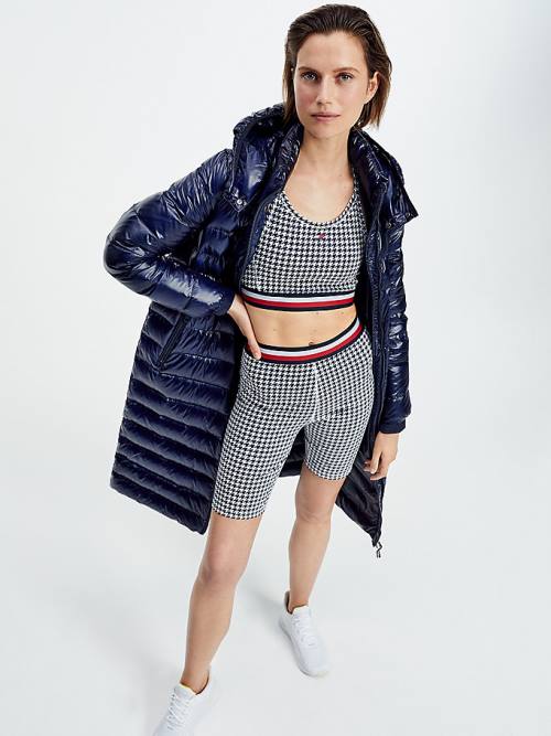 Tommy Hilfiger Sport Low Support Houndstooth Bra Fehérnemű Női Fekete | TH460YHW