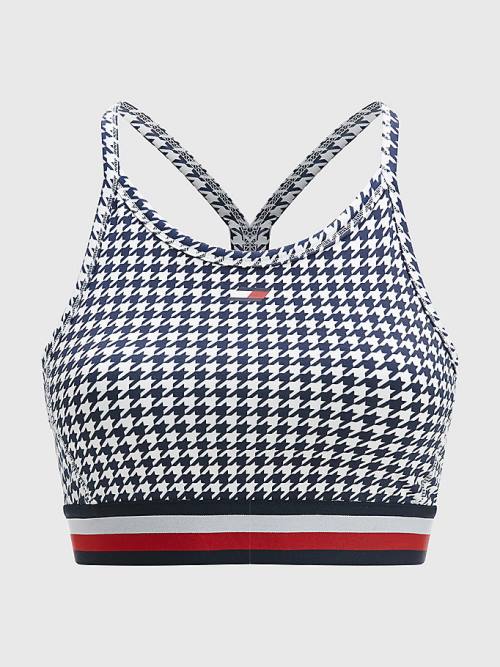 Tommy Hilfiger Sport Low Support Houndstooth Bra Fehérnemű Női Fekete | TH460YHW