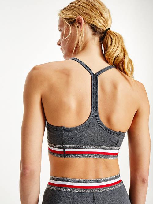 Tommy Hilfiger Sport Low Support Metallic Detail Bra Fehérnemű Női Szürke | TH643MZX