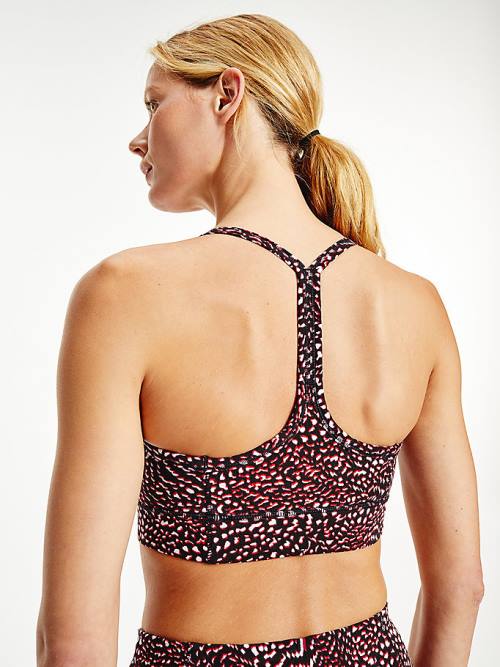 Tommy Hilfiger Sport Low Support Printed Racerback Bra Fehérnemű Női Lila | TH192DXS