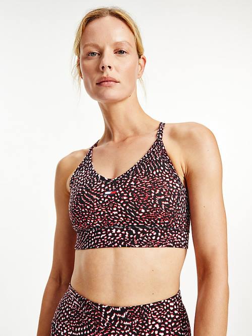 Tommy Hilfiger Sport Low Support Printed Racerback Bra Fehérnemű Női Lila | TH192DXS