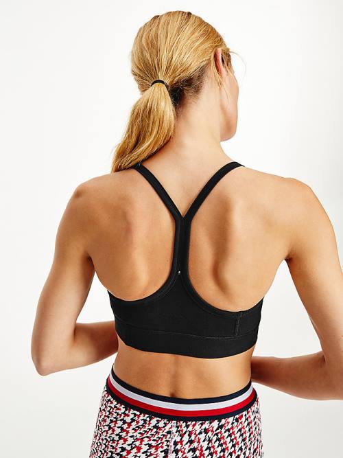 Tommy Hilfiger Sport Low Support Racerback Bra Fehérnemű Női Fekete | TH306KXQ