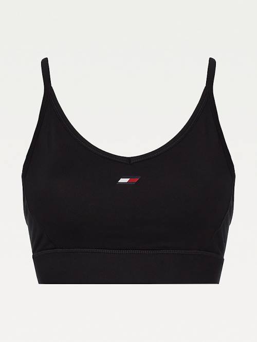 Tommy Hilfiger Sport Low Support Racerback Bra Fehérnemű Női Fekete | TH306KXQ