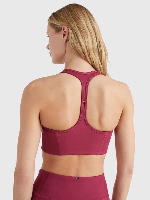 Tommy Hilfiger Sport Medium Support Logo Bra Fehérnemű Női Piros | TH037AVX