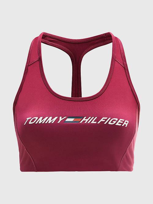 Tommy Hilfiger Sport Medium Support Logo Bra Fehérnemű Női Piros | TH037AVX