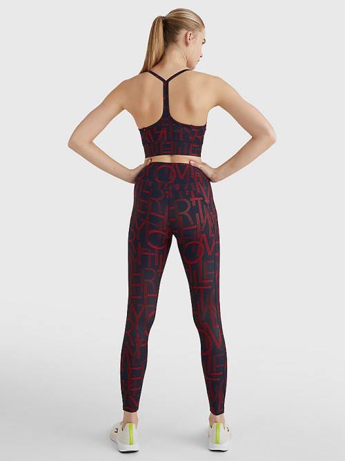 Tommy Hilfiger Sport Medium Support Print Bra Fehérnemű Női Kék | TH246IZV