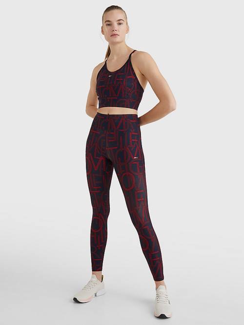 Tommy Hilfiger Sport Medium Support Print Bra Fehérnemű Női Kék | TH246IZV