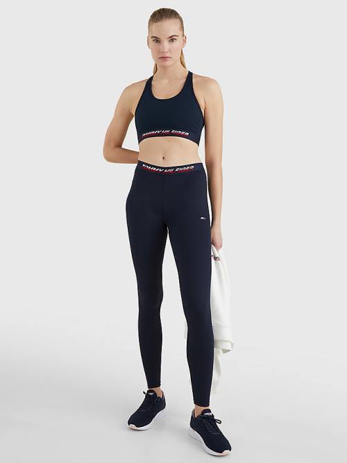 Tommy Hilfiger Sport Medium Support Tape Bra Fehérnemű Női Kék | TH039WUK