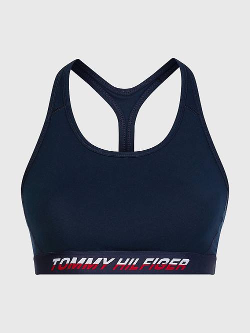 Tommy Hilfiger Sport Medium Support Tape Bra Fehérnemű Női Kék | TH039WUK