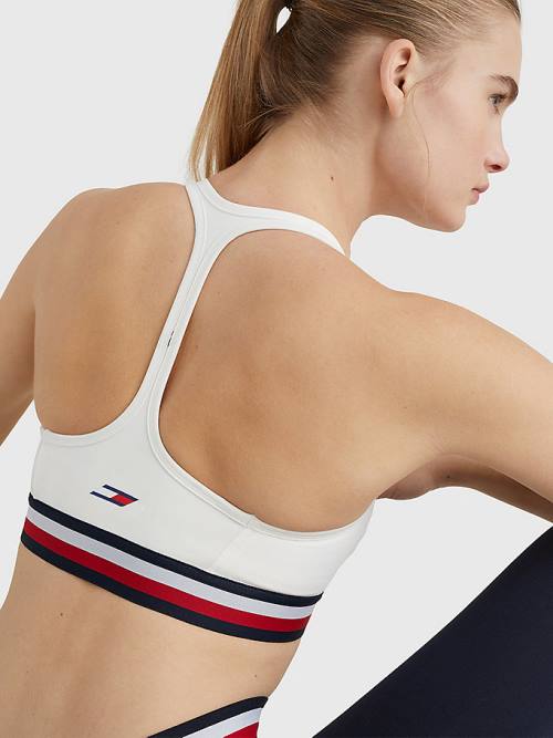 Tommy Hilfiger Sport Medium Support Tape Bra Fehérnemű Női Fehér | TH263OJR