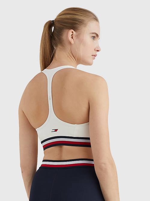 Tommy Hilfiger Sport Medium Support Tape Bra Fehérnemű Női Fehér | TH263OJR