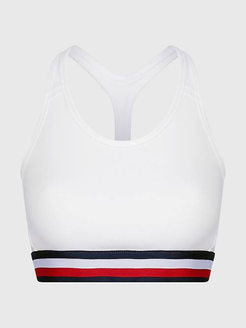 Tommy Hilfiger Sport Medium Support Tape Bra Fehérnemű Női Fehér | TH263OJR