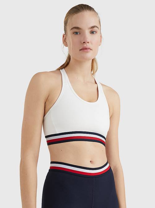 Tommy Hilfiger Sport Medium Support Tape Bra Fehérnemű Női Fehér | TH263OJR