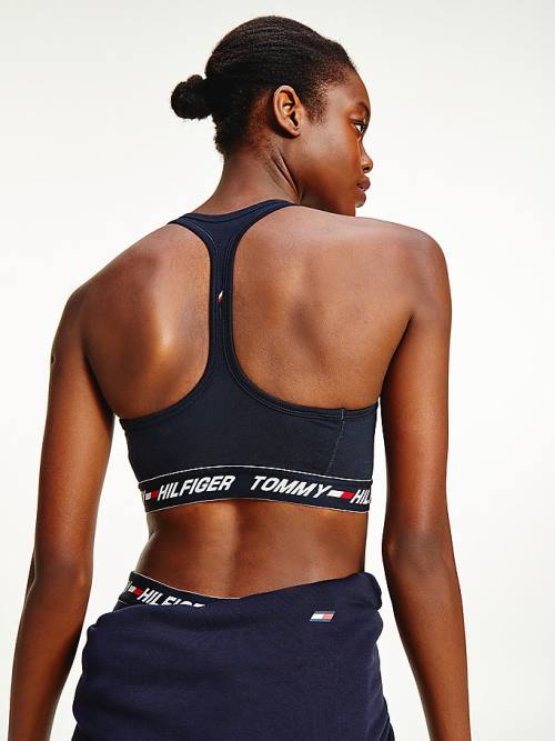 Tommy Hilfiger Sport Medium Support Tape Bra Fehérnemű Női Kék | TH602LEQ