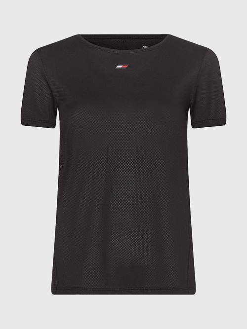 Tommy Hilfiger Sport Mesh Flag Póló Női Fekete | TH356BAM