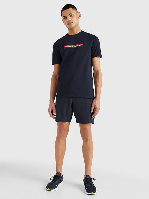 Tommy Hilfiger Sport Organic Jersey Póló Férfi Kék | TH261CUW