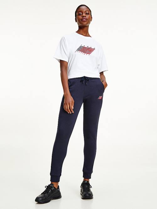 Tommy Hilfiger Sport Organic Pamut Joggers Nadrág Női Kék | TH038VJR