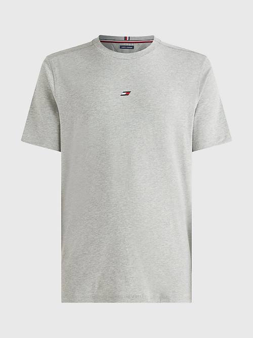 Tommy Hilfiger Sport Organic Pamut Motion Flag Póló Férfi Szürke | TH140GDL