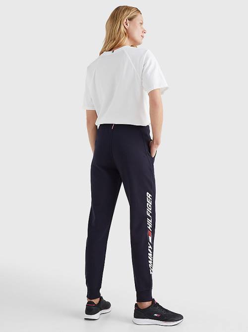 Tommy Hilfiger Sport Organic Pamut Regular Fit Joggers Nadrág Női Kék | TH381PAK