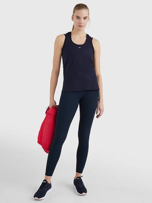 Tommy Hilfiger Sport Organic Pamut Tank Top Póló Női Kék | TH147SAU