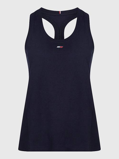 Tommy Hilfiger Sport Organic Pamut Tank Top Póló Női Kék | TH147SAU