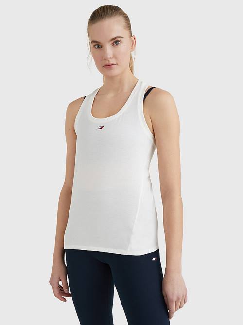 Tommy Hilfiger Sport Organic Pamut Tank Top Póló Női Fehér | TH275SPD