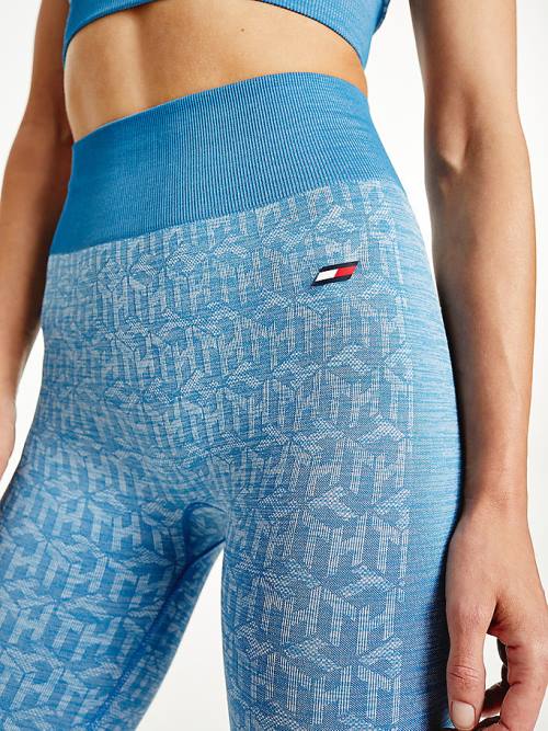 Tommy Hilfiger Sport Performance Full Length Seamless Leggings Női Kék | TH108TPB