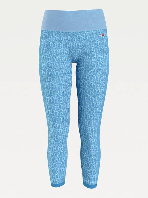 Tommy Hilfiger Sport Performance Full Length Seamless Leggings Női Kék | TH108TPB