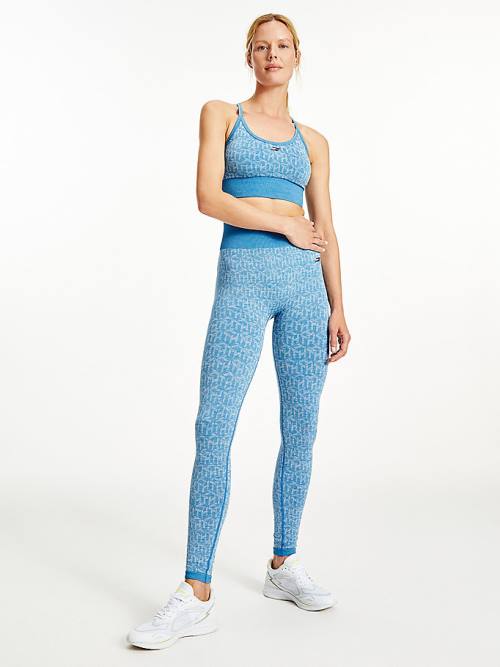 Tommy Hilfiger Sport Performance Full Length Seamless Leggings Női Kék | TH108TPB