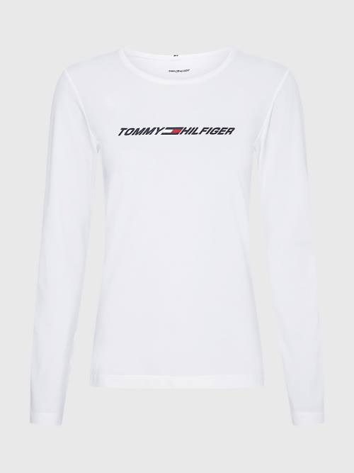 Tommy Hilfiger Sport Performance Graphic Long Sleeve Póló Női Fehér | TH614VBN