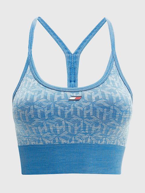 Tommy Hilfiger Sport Performance Low Support Monogram Bra Fehérnemű Női Kék | TH230CVZ