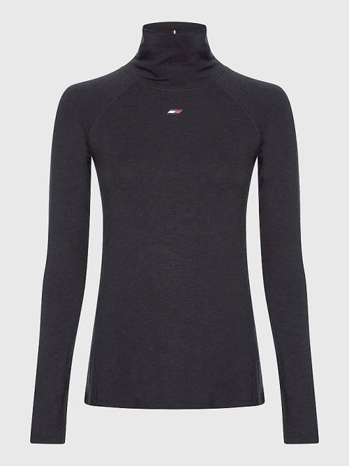 Tommy Hilfiger Sport Performance Merino Long Sleeve Póló Női Fekete | TH914CAW