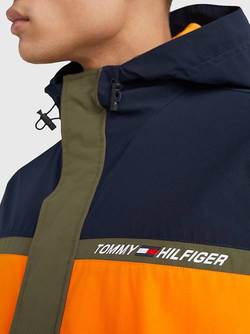 Tommy Hilfiger Sport Performance Vizi Repellent Kabát Férfi Kék | TH905RCP