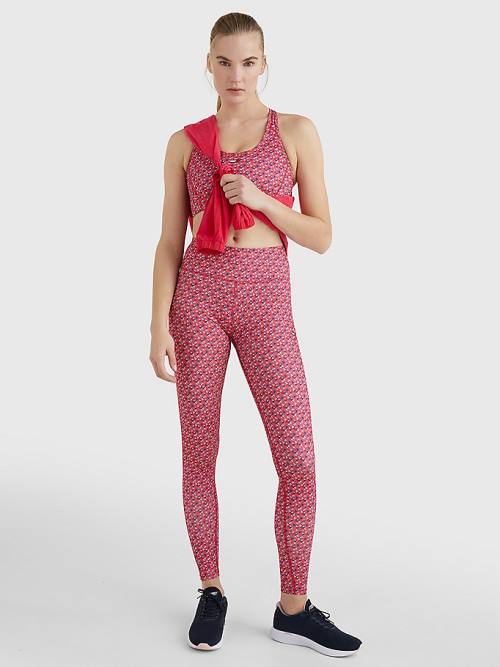 Tommy Hilfiger Sport Print Full Length Leggings Női Piros | TH173VJQ