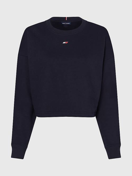 Tommy Hilfiger Sport Repeat Logo Pulóver Női Kék | TH651RTB