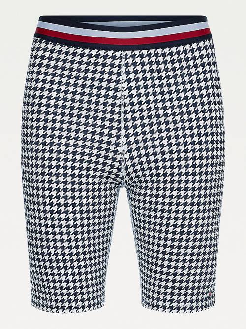 Tommy Hilfiger Sport Signature Houndstooth Check Rövidnadrág Női Fekete | TH632GFO