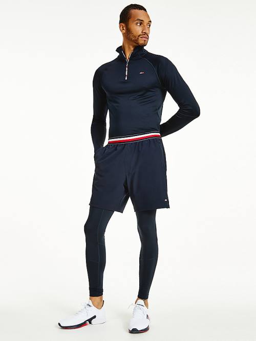 Tommy Hilfiger Sport Signature Tape Recycled Rövidnadrág Férfi Kék | TH965MAR