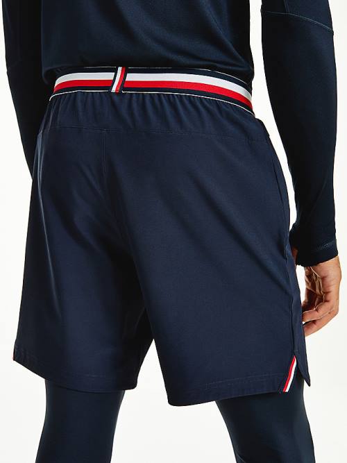 Tommy Hilfiger Sport Signature Tape Recycled Rövidnadrág Férfi Kék | TH965MAR