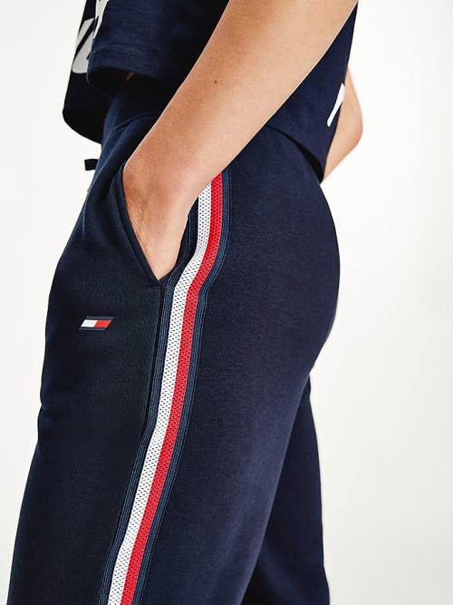 Tommy Hilfiger Sport Signature Tape Regular Fit Joggers Nadrág Női Kék | TH904JIP