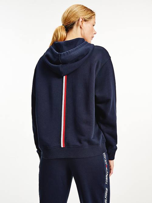 Tommy Hilfiger Sport Signature Tape Relaxed Fit Kapucnis Pulóver Női Kék | TH291JVU