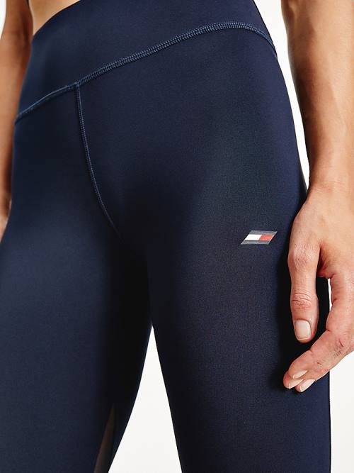 Tommy Hilfiger Sport Skinny Fit Mesh 7/8 Length Leggings Női Kék | TH283GWS