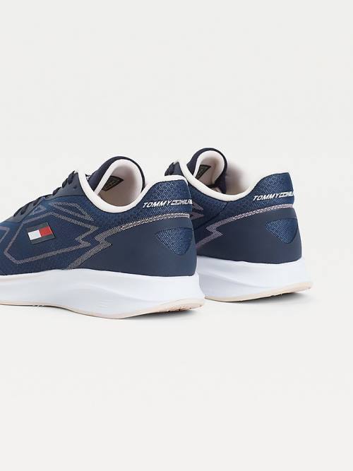 Tommy Hilfiger Sport Sleek Mixed Texture Tornacipő Női Kék | TH149MFX