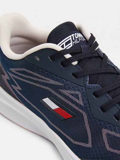 Tommy Hilfiger Sport Sleek Mixed Texture Tornacipő Női Kék | TH149MFX